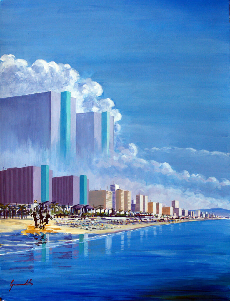 Cartel del Hotel Sol Principe pintado por Manuel Gandullo en el año 2012